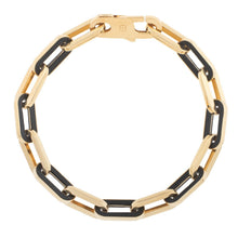 Load image into Gallery viewer, 14k Yellow Gold Black Onyx Paperclip Gem Link Bracelet (7.00 mm)
