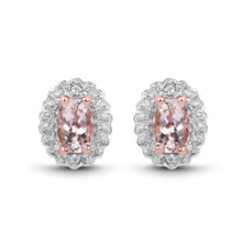Load image into Gallery viewer, 2.28 Carat Genuine Morganite and White Topaz .925 Sterling Silver 3 Piece Jewelry Set (Ring, Earrings, and Pendant w/ Chain)