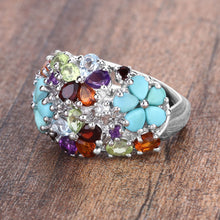 Load image into Gallery viewer, 4.03 Carat Genuine Multi Stones .925 Sterling Silver Ring