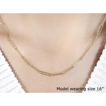 Load image into Gallery viewer, 14k Yellow Gold Wire Paperclip Chain (2.7mm)