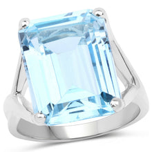 Load image into Gallery viewer, 14.20 Carat Genuine Blue Topaz .925 Sterling Silver Ring