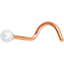 Load image into Gallery viewer, White 2.5mm Synthetic Opal Ball Anodized Left Nose Screw 4 Pack Set