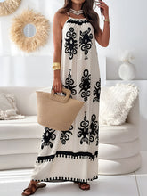 Load image into Gallery viewer, Unique Printed Spaghetti Strap Sleeveless Maxi Dress Elegant Summer Maxi Dress for Women