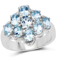 Load image into Gallery viewer, 3.24 Carat Genuine Blue Topaz .925 Sterling Silver Ring