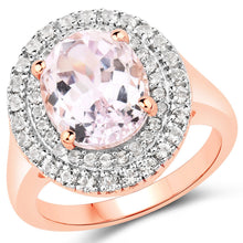 Load image into Gallery viewer, 5.48 Carat Genuine Kunzite and White Topaz .925 Sterling Silver Ring