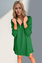 Load image into Gallery viewer, Double Take Textured Zip Long Sleeve Dress Classic Zip-Up Dress for Women Comfortable Outdoor Dress