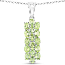Load image into Gallery viewer, 8.84 Carat Genuine Peridot .925 Sterling Silver 3 Piece Jewelry Set (Ring, Earrings, and Pendant w/ Chain)