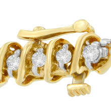 Load image into Gallery viewer, 18K Yellow Gold Round Cut Diamond Spiral Link Bracelet (2.00 cttw, I-J Color, I1-I2 Clarity)