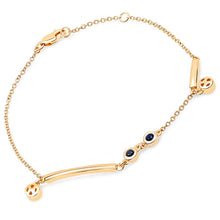 Load image into Gallery viewer, 18K Yellow Gold Plated 0.24 Carat Genuine Blue Sapphire .925 Sterling Silver Bracelet