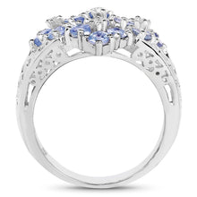 Load image into Gallery viewer, 1.65 Carat Genuine Tanzanite and White Topaz .925 Sterling Silver Ring