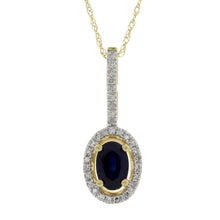 Load image into Gallery viewer, Sapphire Diamond Fashion Pendants 14KT Yellow Gold