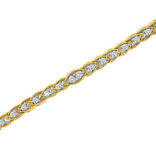 Load image into Gallery viewer, 10K Yellow Gold Plated .925 Sterling Silver 1 cttw Prong-Set Diamond Pear Shape Link Bracelet (I-J Color, I1-I2 Clarity) - 7.25"
