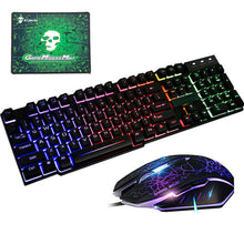 Load image into Gallery viewer, T6 Gaming Keyboard & Mouse Set Rainbow Backlight Platinum