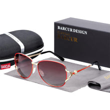Load image into Gallery viewer, Elegant Women Gradient Luxury Polarized Sunglasses Luxury Round Eyewear With Metal High Quality Frame lunette de soile
