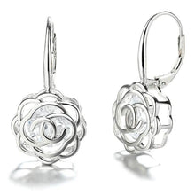 Load image into Gallery viewer, Caged Swarovski Crystal Rose Lever Back Earrings