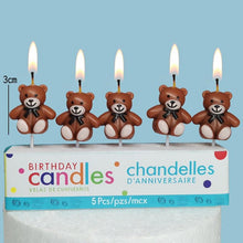 Load image into Gallery viewer, Cake Topper Bear Candles Cartoon Smiley Face Birthday Insert Creative Party Cake Handmade Smiley Daisy Flower Cake Toppers For Birthday Party