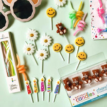 Load image into Gallery viewer, Cake Topper Bear Candles Cartoon Smiley Face Birthday Insert Creative Party Cake Handmade Smiley Daisy Flower Cake Toppers For Birthday Party