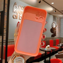 Load image into Gallery viewer, Camera Protection Case With Sliding Camera Cover Protective Design Soft Edges Protective Cover Camera Lens Protection Solid Phone Case For iPhone 13 14 12 Pro Max Mini Candy Color Cover For iphone