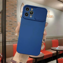 Load image into Gallery viewer, Camera Protection Case With Sliding Camera Cover Protective Design Soft Edges Protective Cover Camera Lens Protection Solid Phone Case For iPhone 13 14 12 Pro Max Mini Candy Color Cover For iphone