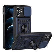 Load image into Gallery viewer, Camera Protection Shockproof Armor Case For iPhone 12 13 14 Pro Max Cover Men Cool Woman Camera Cover And Stand Sliding Lens Protection Rotating Ring Mount Shock Resistant Shockproof Protective Bumper