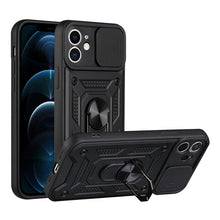 Load image into Gallery viewer, Camera Protection Shockproof Armor Case For iPhone 12 13 14 Pro Max Cover Men Cool Woman Camera Cover And Stand Sliding Lens Protection Rotating Ring Mount Shock Resistant Shockproof Protective Bumper