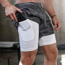 Load image into Gallery viewer, Camo Running Shorts Men Gym Sports Shorts 2 In 1 Quick Dry Workout Training Gym Fitness Jogging Short Pants Summer Men Shorts Men's Running Gym Shorts Breathable with Pockets Quick Dry Sportswear