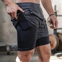 Load image into Gallery viewer, Camo Running Shorts Men Gym Sports Shorts 2 In 1 Quick Dry Workout Training Gym Fitness Jogging Short Pants Summer Men Shorts Men's Running Gym Shorts Breathable with Pockets Quick Dry Sportswear