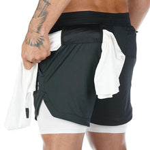 Load image into Gallery viewer, Camo Running Shorts Men Gym Sports Shorts 2 In 1 Quick Dry Workout Training Gym Fitness Jogging Short Pants Summer Men Shorts Men's Running Gym Shorts Breathable with Pockets Quick Dry Sportswear