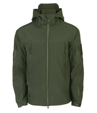 Load image into Gallery viewer, Camouflage Green Lightweight Soft Jackets Men Tactical Windproof Waterproof Jacket Men Outdoor Adventure Jackets Hooded Warm Winter Jacket Casual Winter Sport Warm Hooded Jackets
