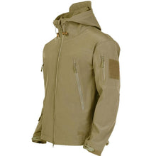 Load image into Gallery viewer, Camouflage Green Lightweight Soft Jackets Men Tactical Windproof Waterproof Jacket Men Outdoor Adventure Jackets Hooded Warm Winter Jacket Casual Winter Sport Warm Hooded Jackets