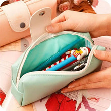 Load image into Gallery viewer, Candy Color Unique Design PU Leather Metal Button Pencil Cases For Girls Cute Stationary Boy Pencil Pouch For Students