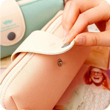 Load image into Gallery viewer, Candy Color Unique Design PU Leather Metal Button Pencil Cases For Girls Cute Stationary Boy Pencil Pouch For Students