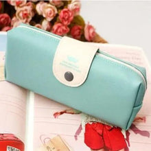 Load image into Gallery viewer, Candy Color Unique Design PU Leather Metal Button Pencil Cases For Girls Cute Stationary Boy Pencil Pouch For Students