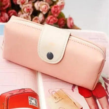 Load image into Gallery viewer, Candy Color Unique Design PU Leather Metal Button Pencil Cases For Girls Cute Stationary Boy Pencil Pouch For Students
