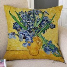 Load image into Gallery viewer, Canvas Throw Pillow Cover Famous Oil Painting Art Self Portrait Sunflower Starry Night Gallery Art Decoration Pillow Case Linen Cushion Cover Canvas Throw Pillow Cover Case for Couch Sofa Home Decoration Famous Picture Print 44x44cm
