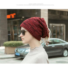 Load image into Gallery viewer, Caps Warmer Bonnet Casual Cap Winter Beanie Hats Hat winter hat Bobble Hat Winter Balaclava Women Bandana Baotou Cap Scarf Warm Thick Beanie Skellies Women Girls Cable Knit Soft Cute Beanie with Ears Detachable Pompom Fur Hat Girls
