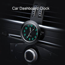 Load image into Gallery viewer, Car Clock Ornament Auto Watch Decoration Automobiles Car Dashboard Clock Cars Air Vent Clip Quartz Clocks Mini Luminous Quartz Analog Watch Universal Pocket Stick-On Clock Perfect Interior Dashboard Time Display Digital Pointer Clock In Car Accessories