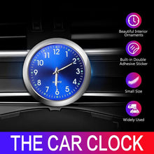 Load image into Gallery viewer, Car Clock Ornament Auto Watch Decoration Automobiles Car Dashboard Clock Cars Air Vent Clip Quartz Clocks Mini Luminous Quartz Analog Watch Universal Pocket Stick-On Clock Perfect Interior Dashboard Time Display Digital Pointer Clock In Car Accessories