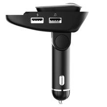 Load image into Gallery viewer, Car FM Transmitter with Wireless Earpiece 2 USB Charge Ports