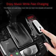 Load image into Gallery viewer, Car FM Transmitter with Wireless Earpiece 2 USB Charge Ports