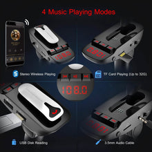 Load image into Gallery viewer, Car FM Transmitter with Wireless Earpiece 2 USB Charge Ports
