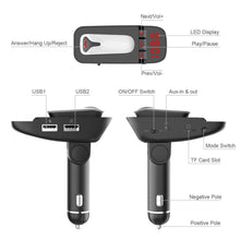 Load image into Gallery viewer, Car FM Transmitter with Wireless Earpiece 2 USB Charge Ports