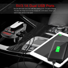 Load image into Gallery viewer, Car FM Transmitter with Wireless Earpiece 2 USB Charge Ports