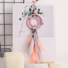 Load image into Gallery viewer, Car Interior Rear-view Mirror Hanging Decor Small Dream Catcher Boho Nature Feather Home Decor Handmade Grids Nature Feather Car Charms Pendant Accessories Gift