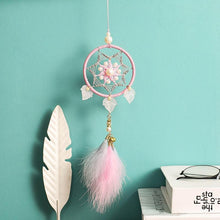 Load image into Gallery viewer, Car Interior Rear-view Mirror Hanging Decor Small Dream Catcher Boho Nature Feather Home Decor Handmade Grids Nature Feather Car Charms Pendant Accessories Gift