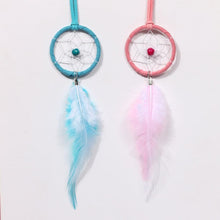 Load image into Gallery viewer, Car Interior Rear-view Mirror Hanging Decor Small Dream Catcher Boho Nature Feather Home Decor Handmade Grids Nature Feather Car Charms Pendant Accessories Gift