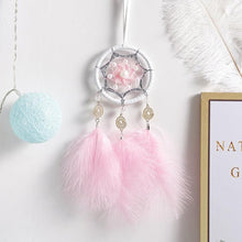 Load image into Gallery viewer, Car Interior Rear-view Mirror Hanging Decor Small Dream Catcher Boho Nature Feather Home Decor Handmade Grids Nature Feather Car Charms Pendant Accessories Gift