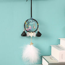 Load image into Gallery viewer, Car Interior Rear-view Mirror Hanging Decor Small Dream Catcher Boho Nature Feather Home Decor Handmade Grids Nature Feather Car Charms Pendant Accessories Gift
