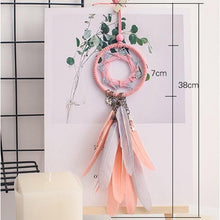 Load image into Gallery viewer, Car Interior Rear-view Mirror Hanging Decor Small Dream Catcher Boho Nature Feather Home Decor Handmade Grids Nature Feather Car Charms Pendant Accessories Gift