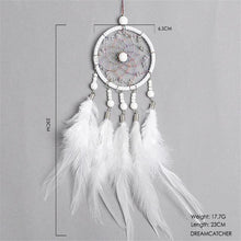 Load image into Gallery viewer, Car Interior Rear-view Mirror Hanging Decor Small Dream Catcher Boho Nature Feather Home Decor Handmade Grids Nature Feather Car Charms Pendant Accessories Gift
